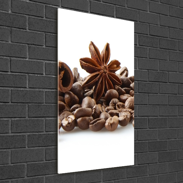 Glass wall art Coffee beans