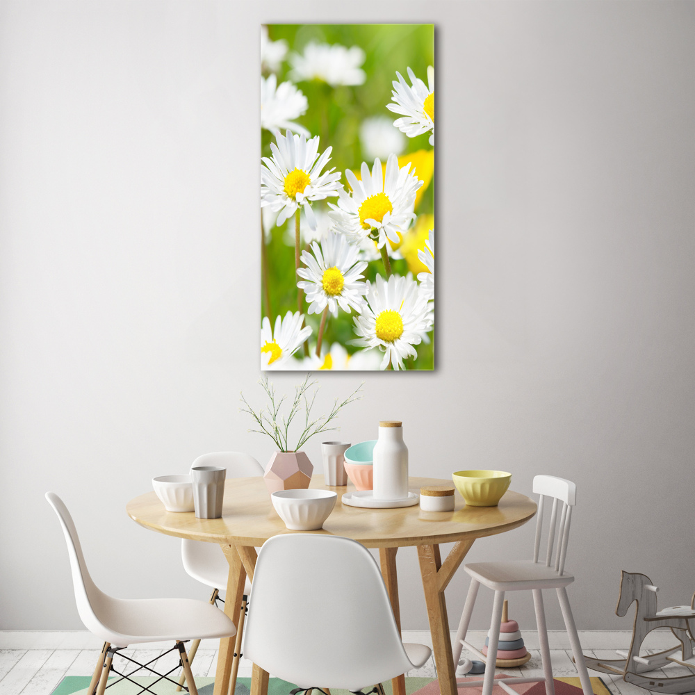 Printed glass wall art Daisy