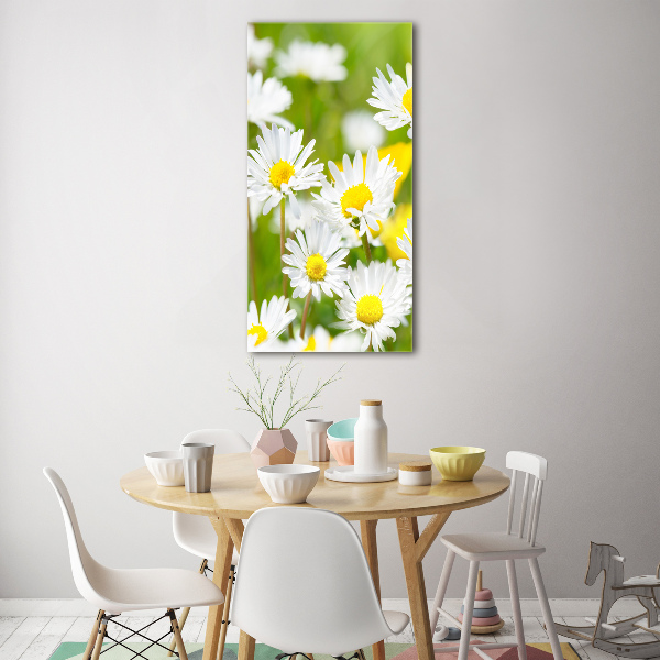 Printed glass wall art Daisy