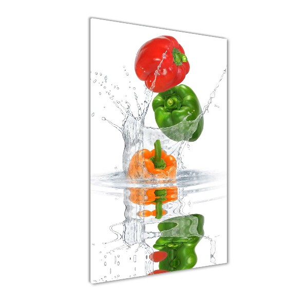 Glass wall art Peppers