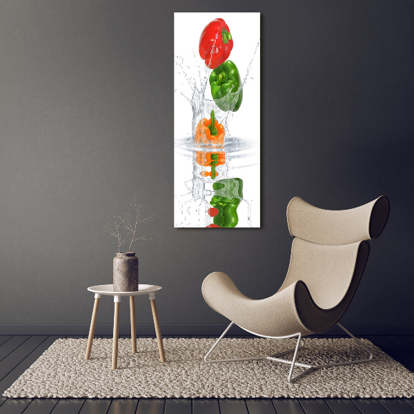 Glass wall art Peppers