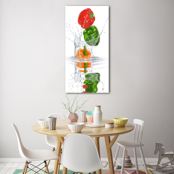 Glass wall art Peppers