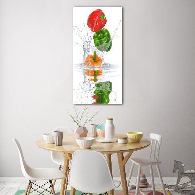 Glass wall art Peppers