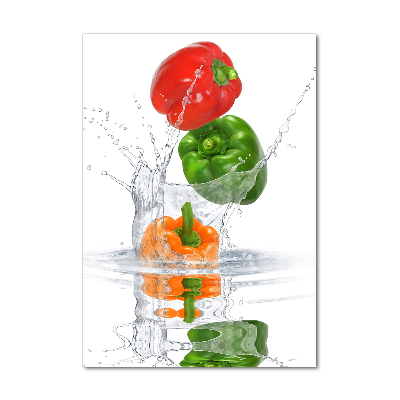 Glass wall art Peppers