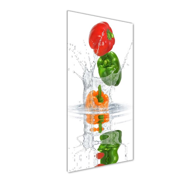 Glass wall art Peppers