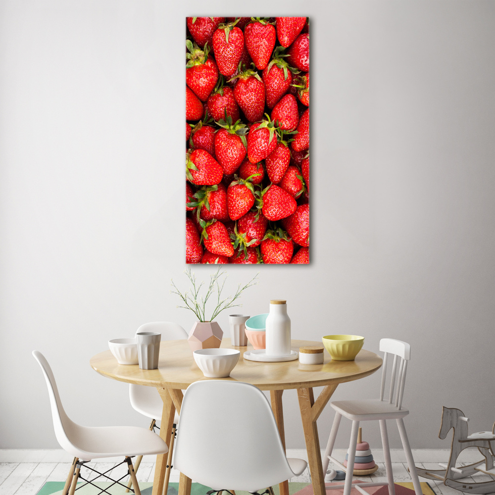 Print on a a glass Strawberries