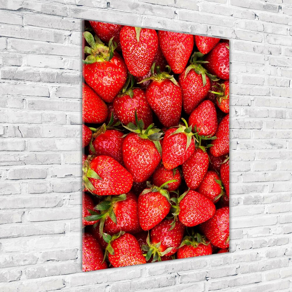 Print on a a glass Strawberries