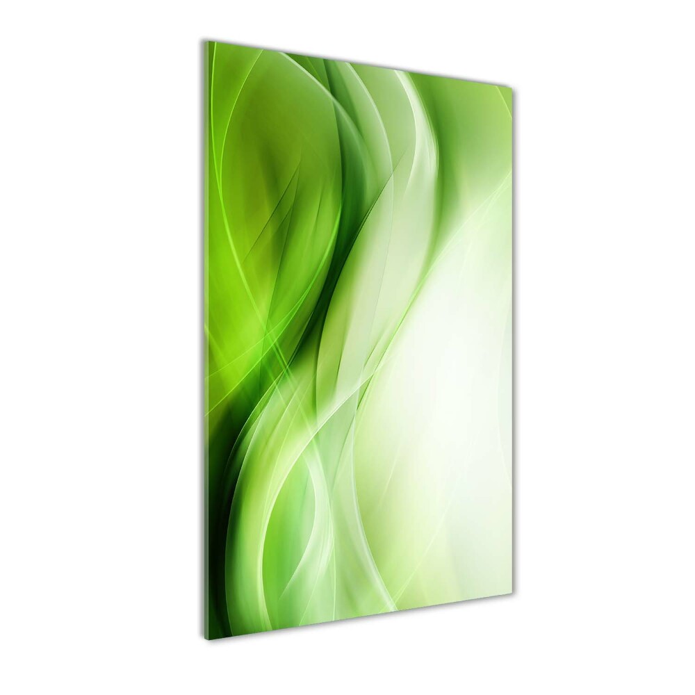 Wall art on glass Green waves