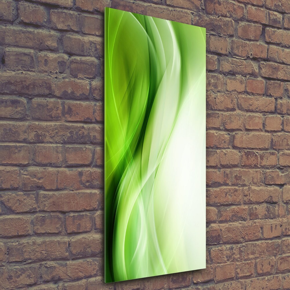 Wall art on glass Green waves