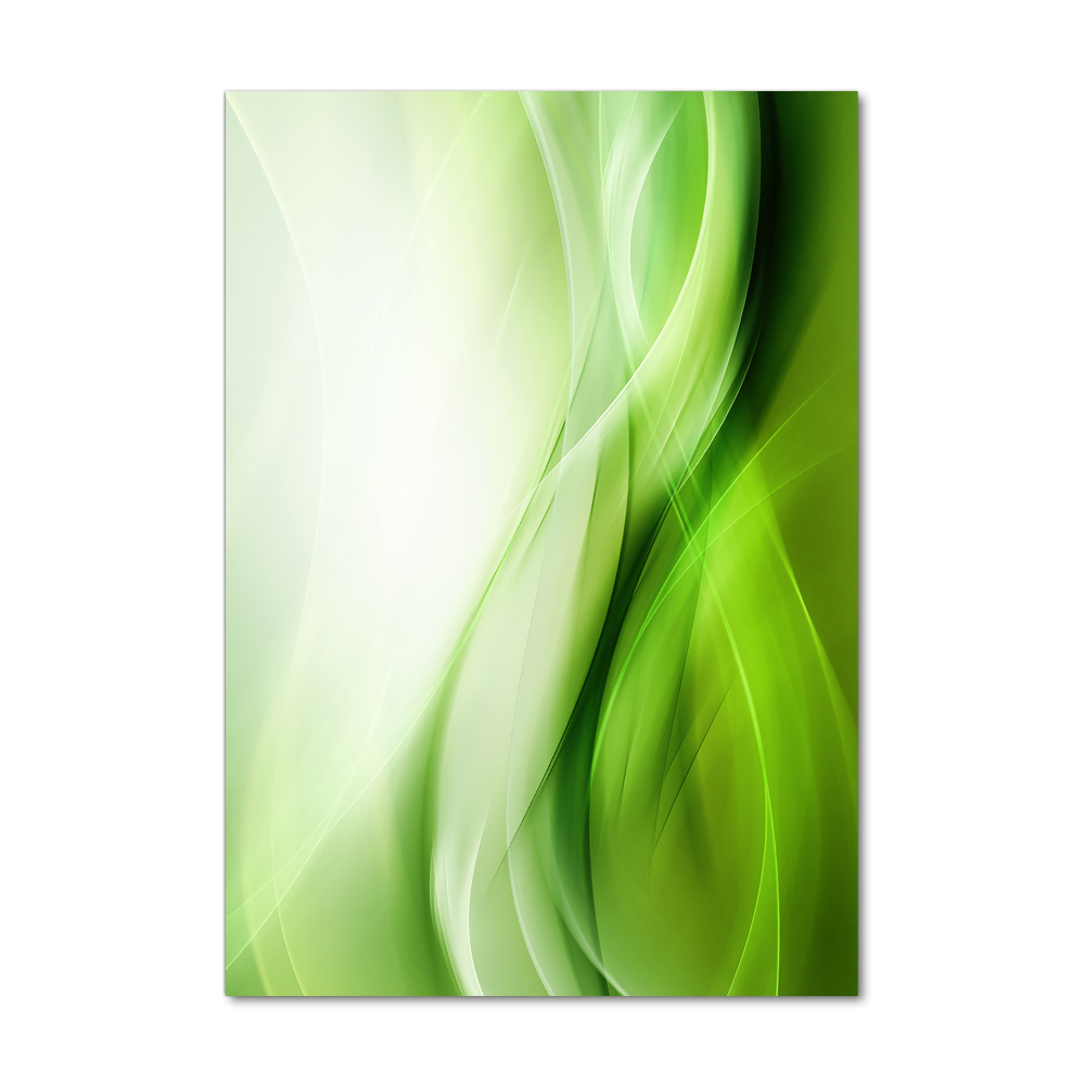 Wall art on glass Green waves