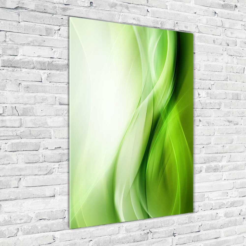 Wall art on glass Green waves