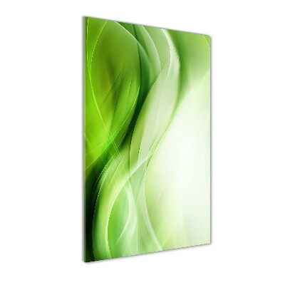 Wall art on glass Green waves