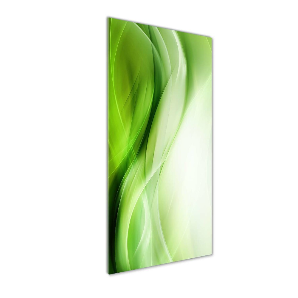 Wall art on glass Green waves