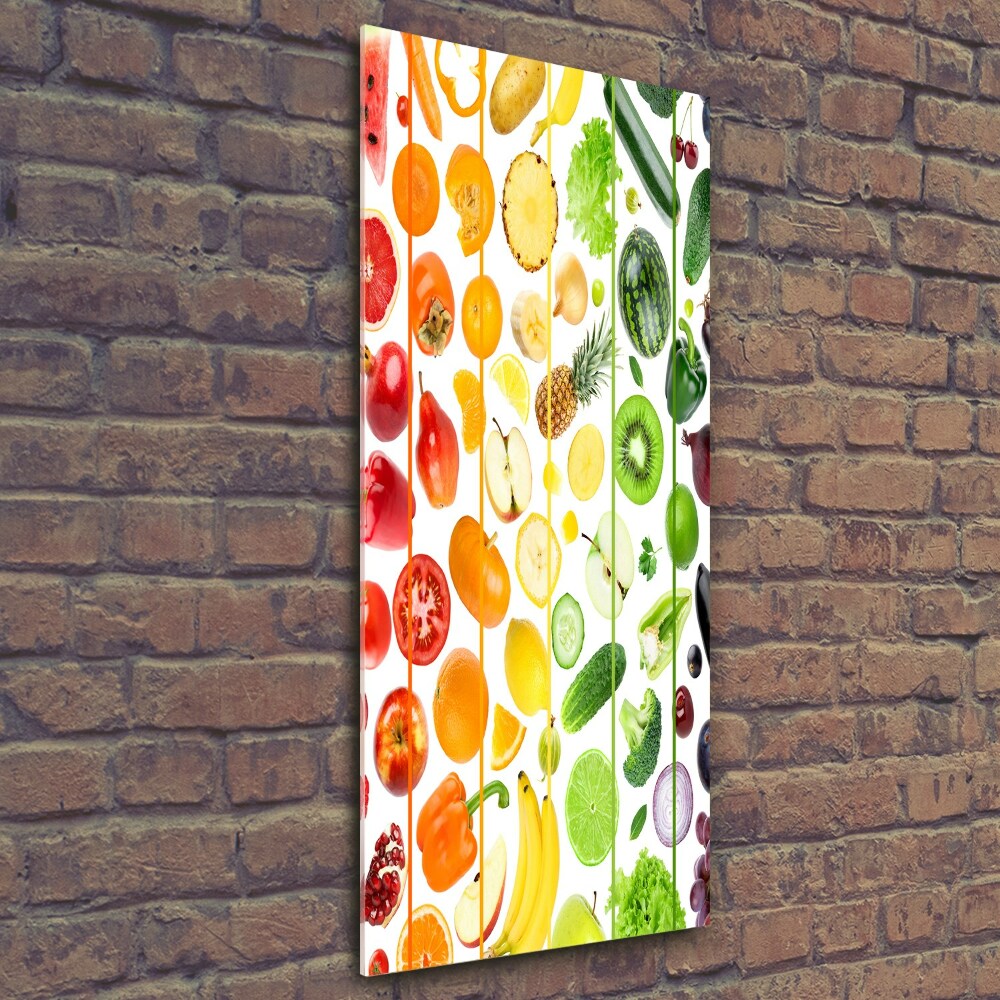 Print on a a glass Fruits and vegetables