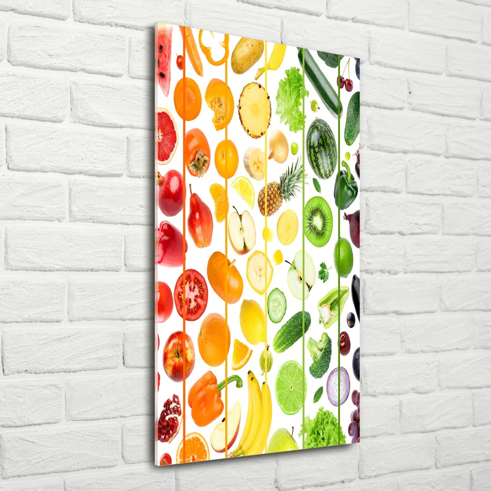 Print on a a glass Fruits and vegetables