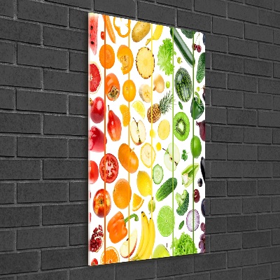 Print on a a glass Fruits and vegetables