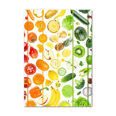 Print on a a glass Fruits and vegetables