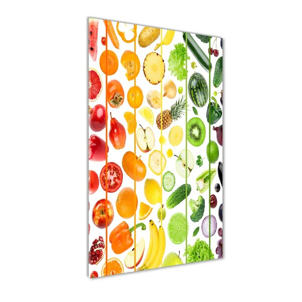 Print on a a glass Fruits and vegetables