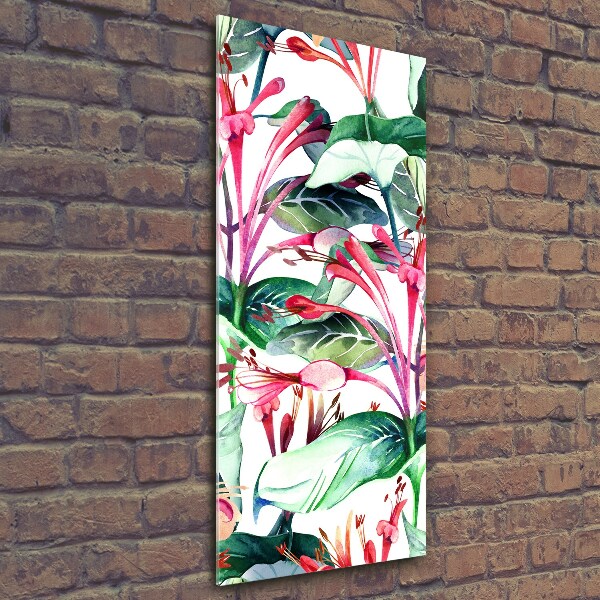 Printed glass wall art Honeysuckle