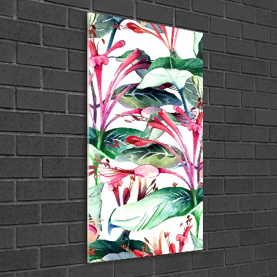 Printed glass wall art Honeysuckle