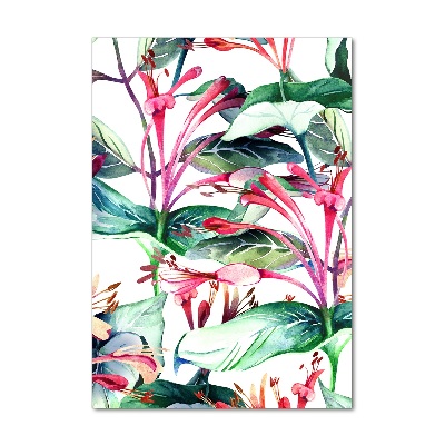 Printed glass wall art Honeysuckle