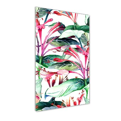 Printed glass wall art Honeysuckle