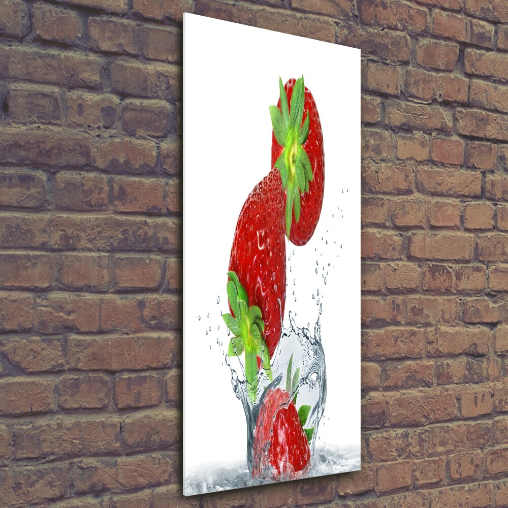 Print on a a glass Strawberries