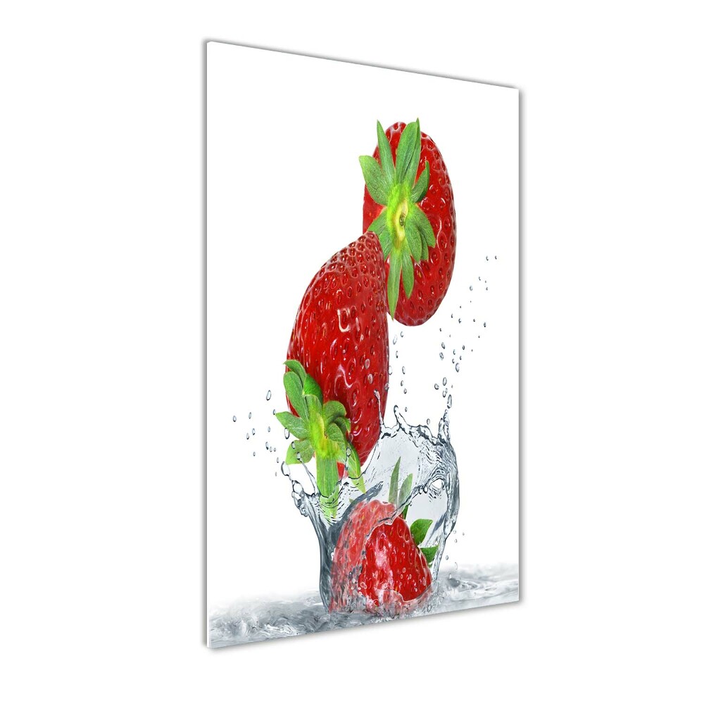 Print on a a glass Strawberries