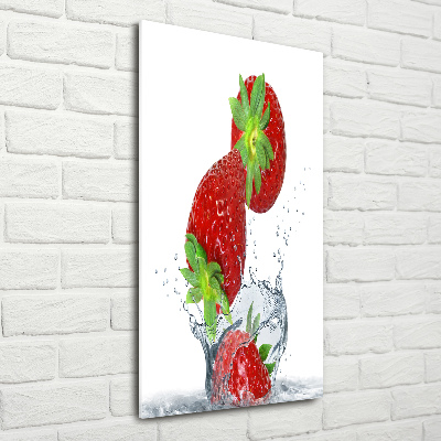 Print on a a glass Strawberries