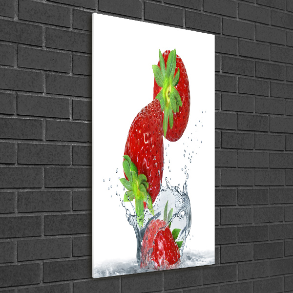 Print on a a glass Strawberries