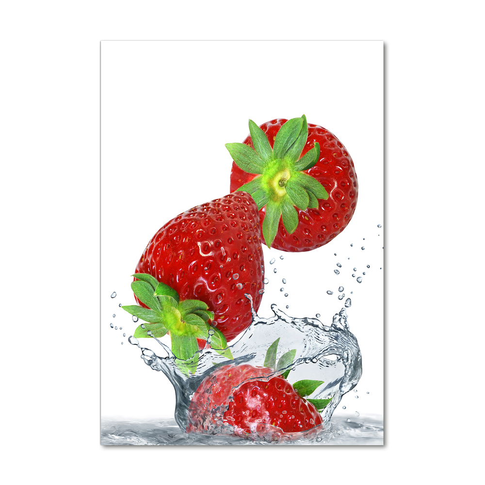 Print on a a glass Strawberries