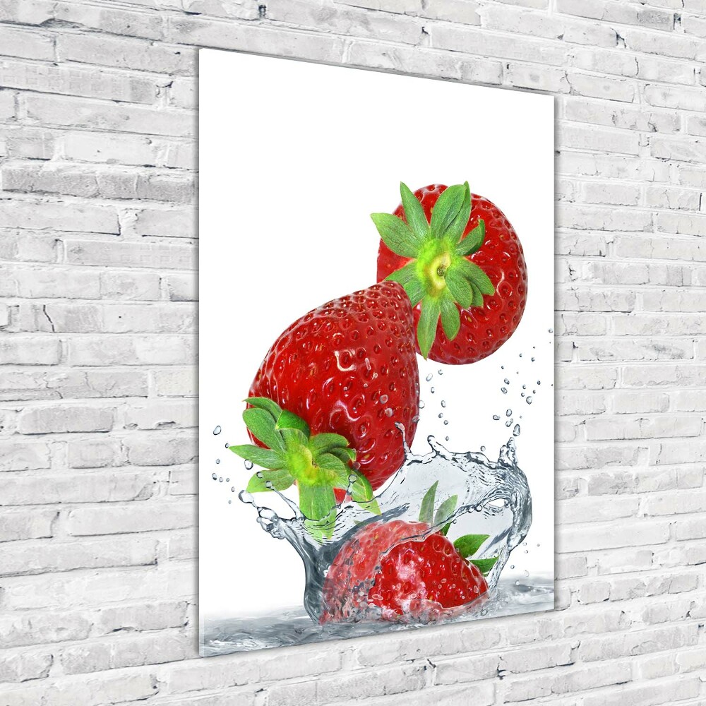 Print on a a glass Strawberries