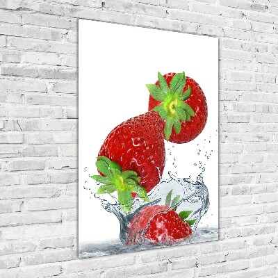 Print on a a glass Strawberries