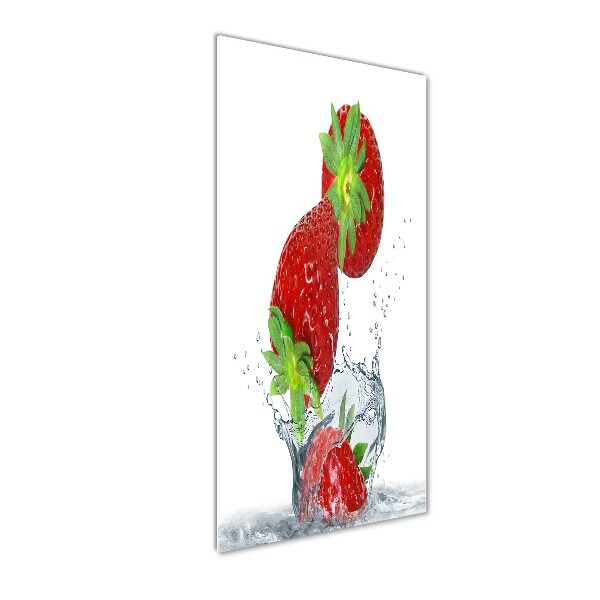 Print on a a glass Strawberries