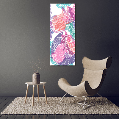 Printed glass wall art Floral pattern