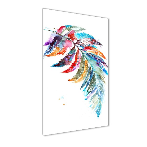 Wall art on glass Colorful fern