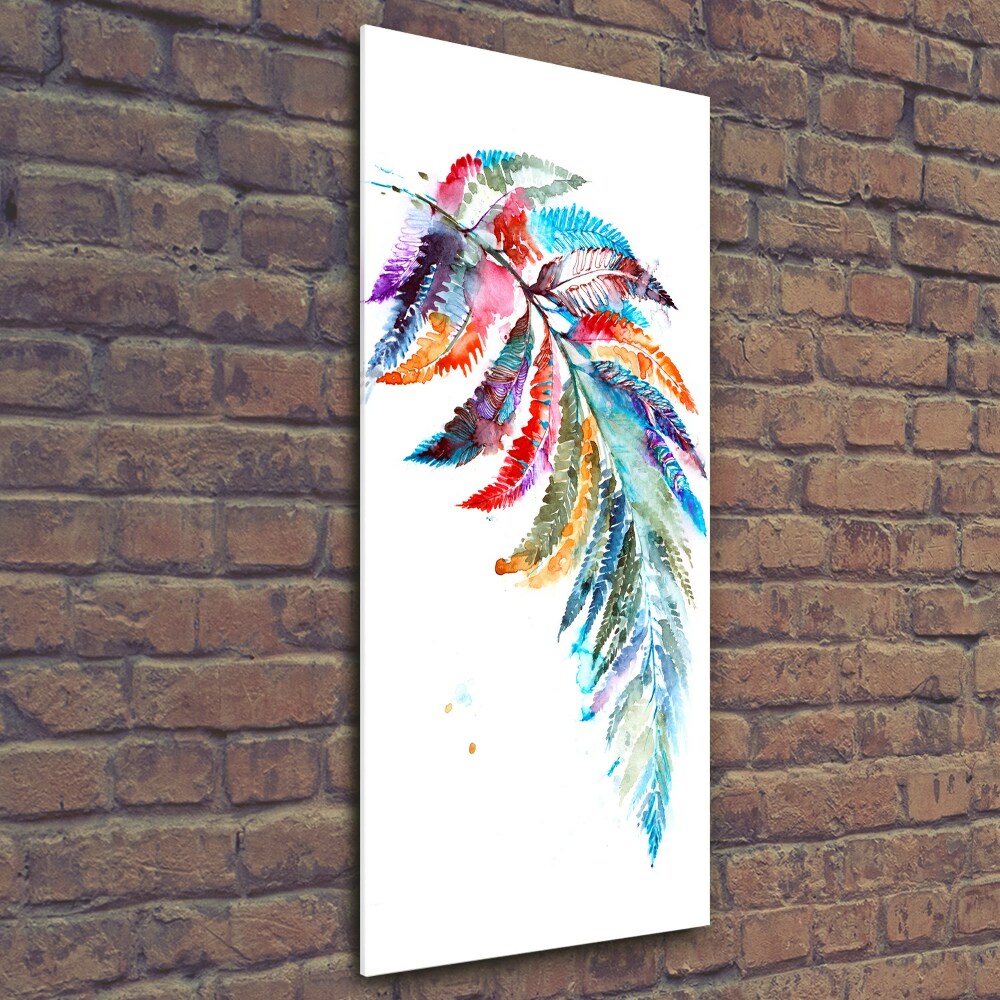 Wall art on glass Colorful fern