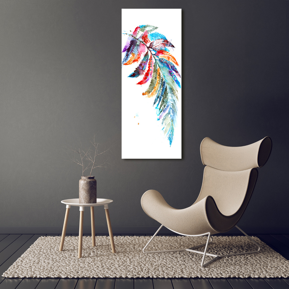 Wall art on glass Colorful fern