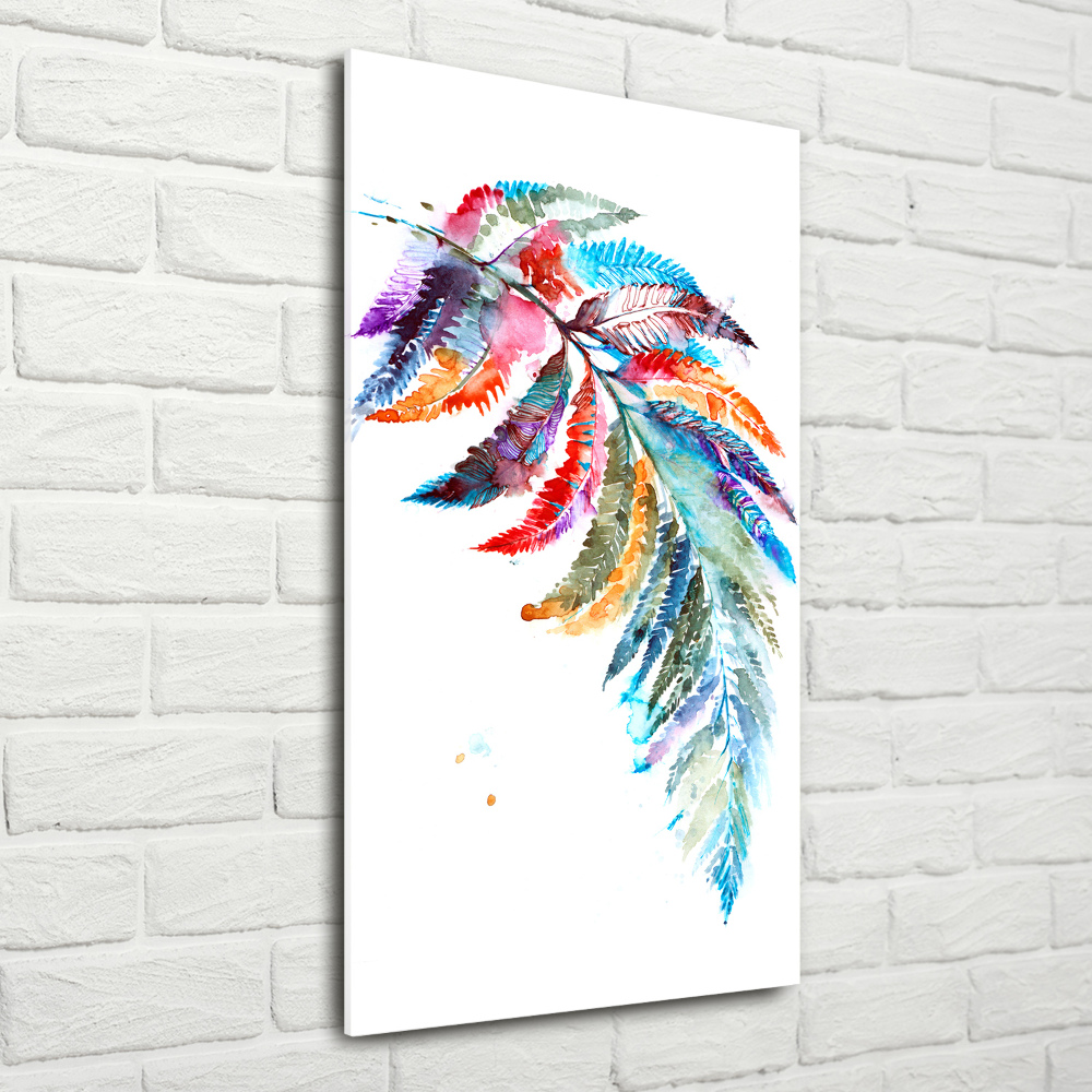 Wall art on glass Colorful fern