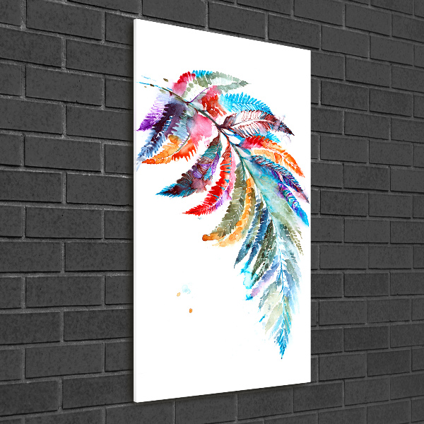 Wall art on glass Colorful fern