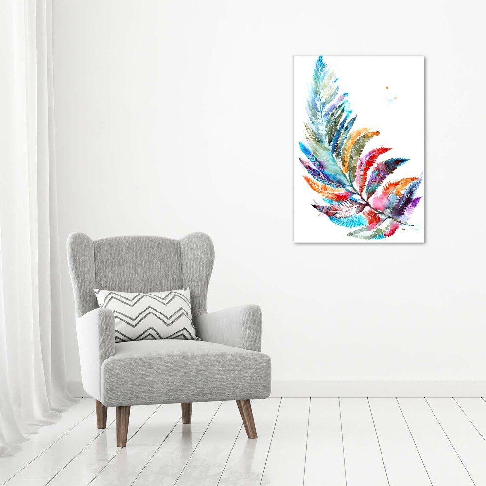 Wall art on glass Colorful fern