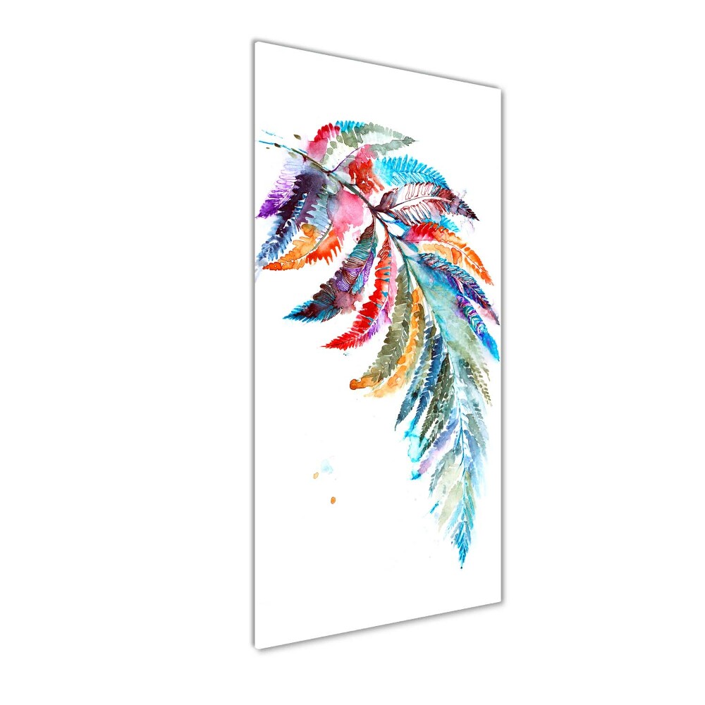 Wall art on glass Colorful fern