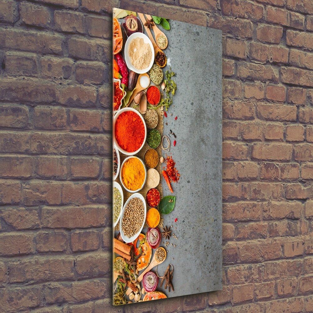 Glass art picture Colorful spices