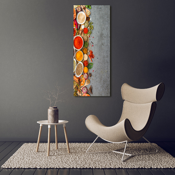 Glass art picture Colorful spices