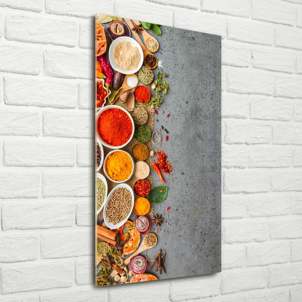 Glass art picture Colorful spices