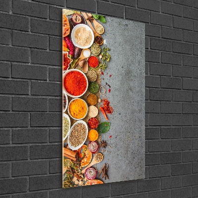 Glass art picture Colorful spices