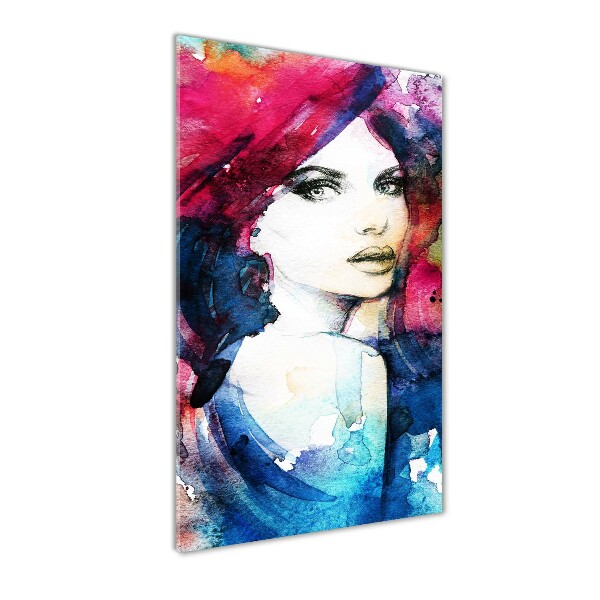 Wall art on glass Abstraction woman