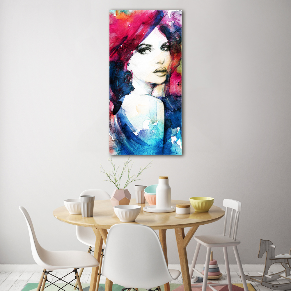 Wall art on glass Abstraction woman