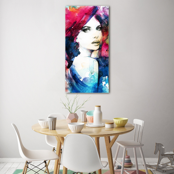 Wall art on glass Abstraction woman