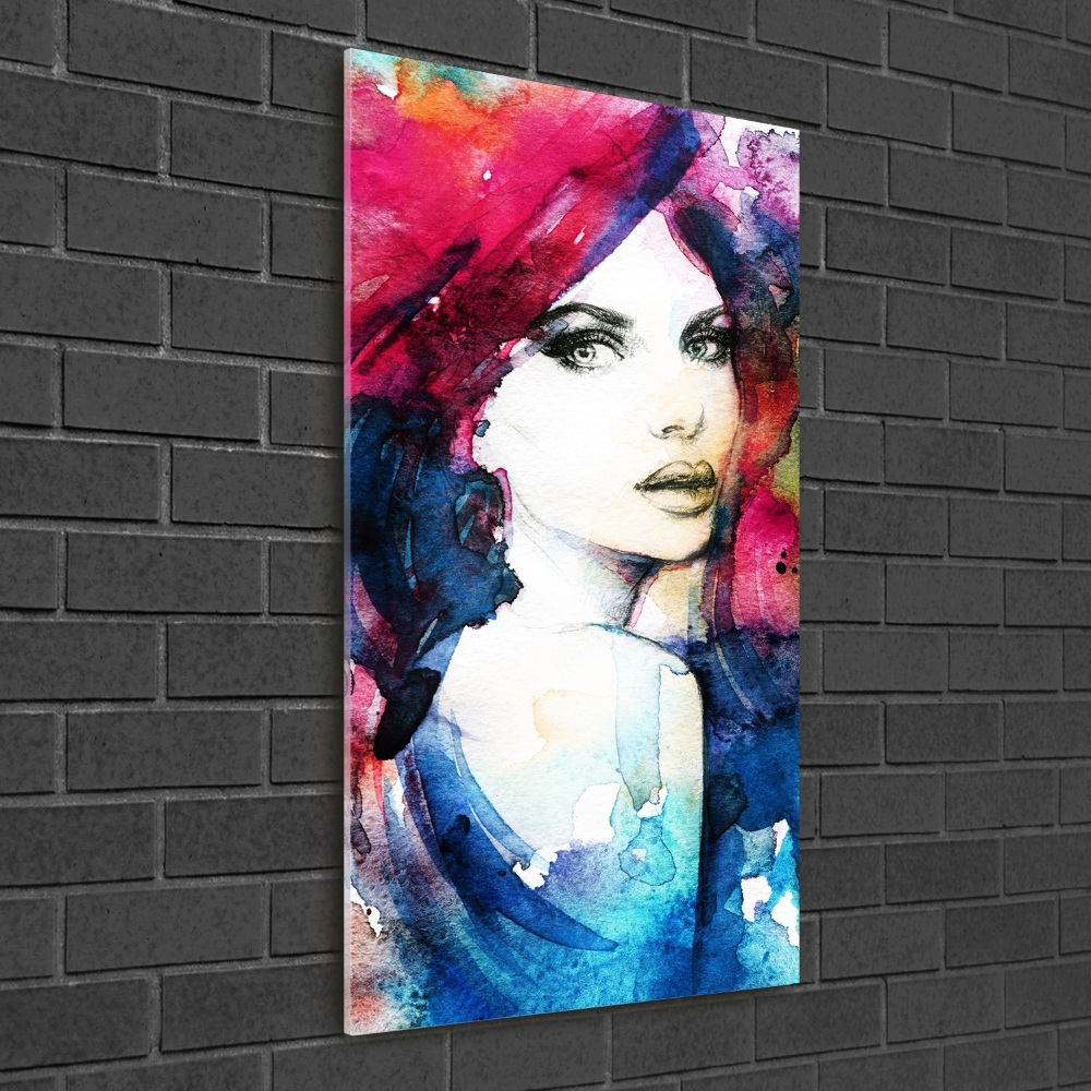 Wall art on glass Abstraction woman